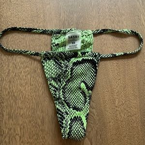 SASKi bikini thing bottom. Green snakeskin. XS. Small top listed separately
